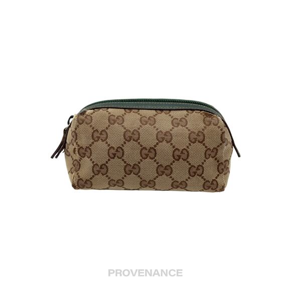 🔴 Gucci Zip Pouch - GG Canvas Forest Green - Picture 2 of 8